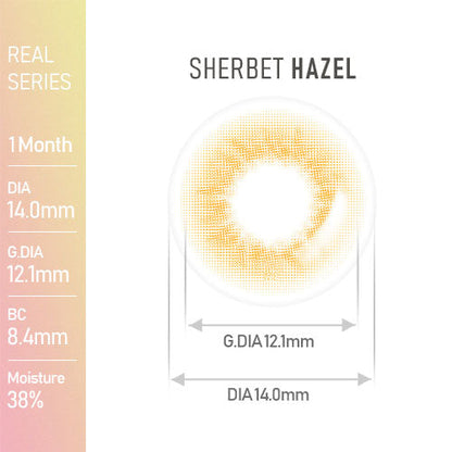 【HOLORIS PEARL】(ホロリス パール)(Sherbet Hazel)/1ヵ月タイプ2枚入りカラーコンタクト